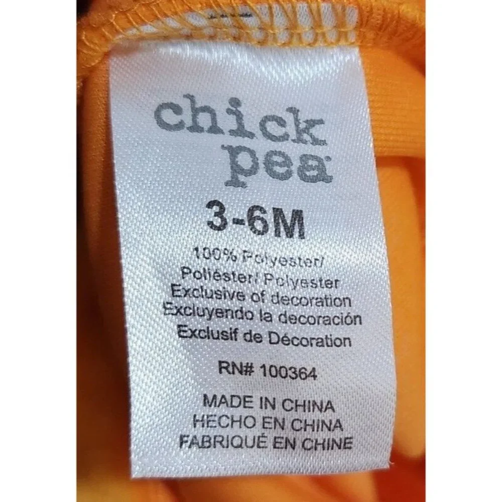 Chick Pea Baby Halloween Pumpkin Minky Footed Bodysuit Jack-o-Lantern Sz 3-6 Mos
